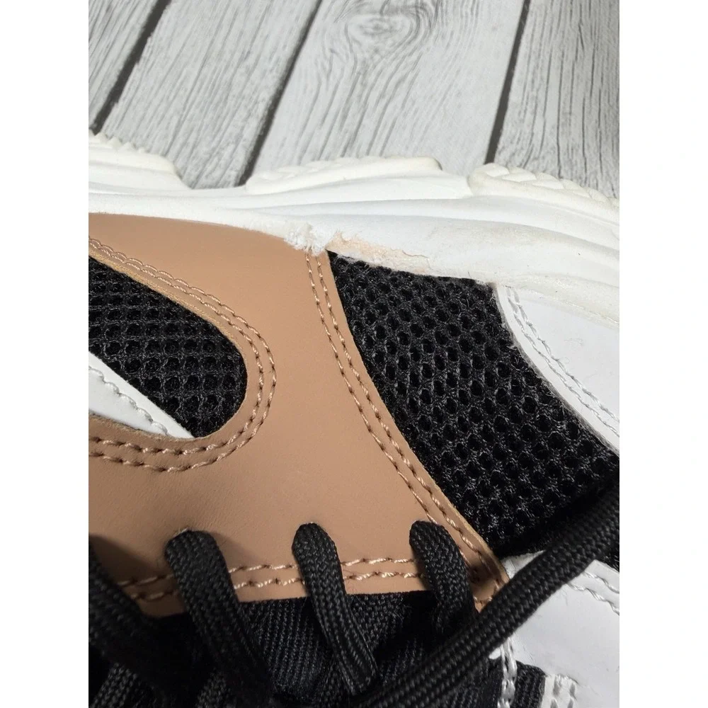 Madden NYC White Black Tan Chunky Platform Sneakers Women's Size 10
